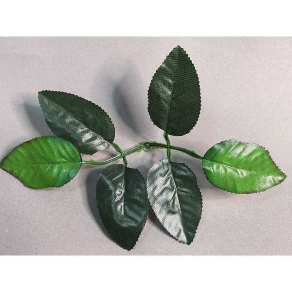 64.132 Лист розы ритуальный 6-ка двухцветный большой на толстый стебель