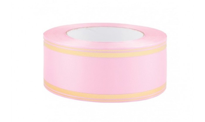 Лента глянцевая  с золотой полосой 5/50 115